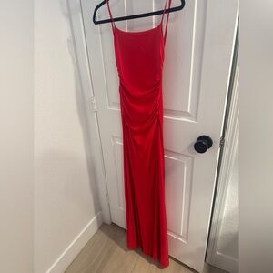 Zara XS Backless Red maxi dress NWT